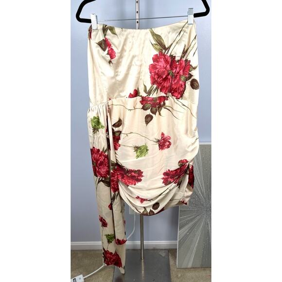 Katie May Chasing Dawn Floral Ruched Draped Strapless Mini Dress Size 3X - Picture 5 of 10